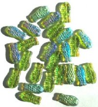 25 15mm Transparent Olivine AB Fish Beads